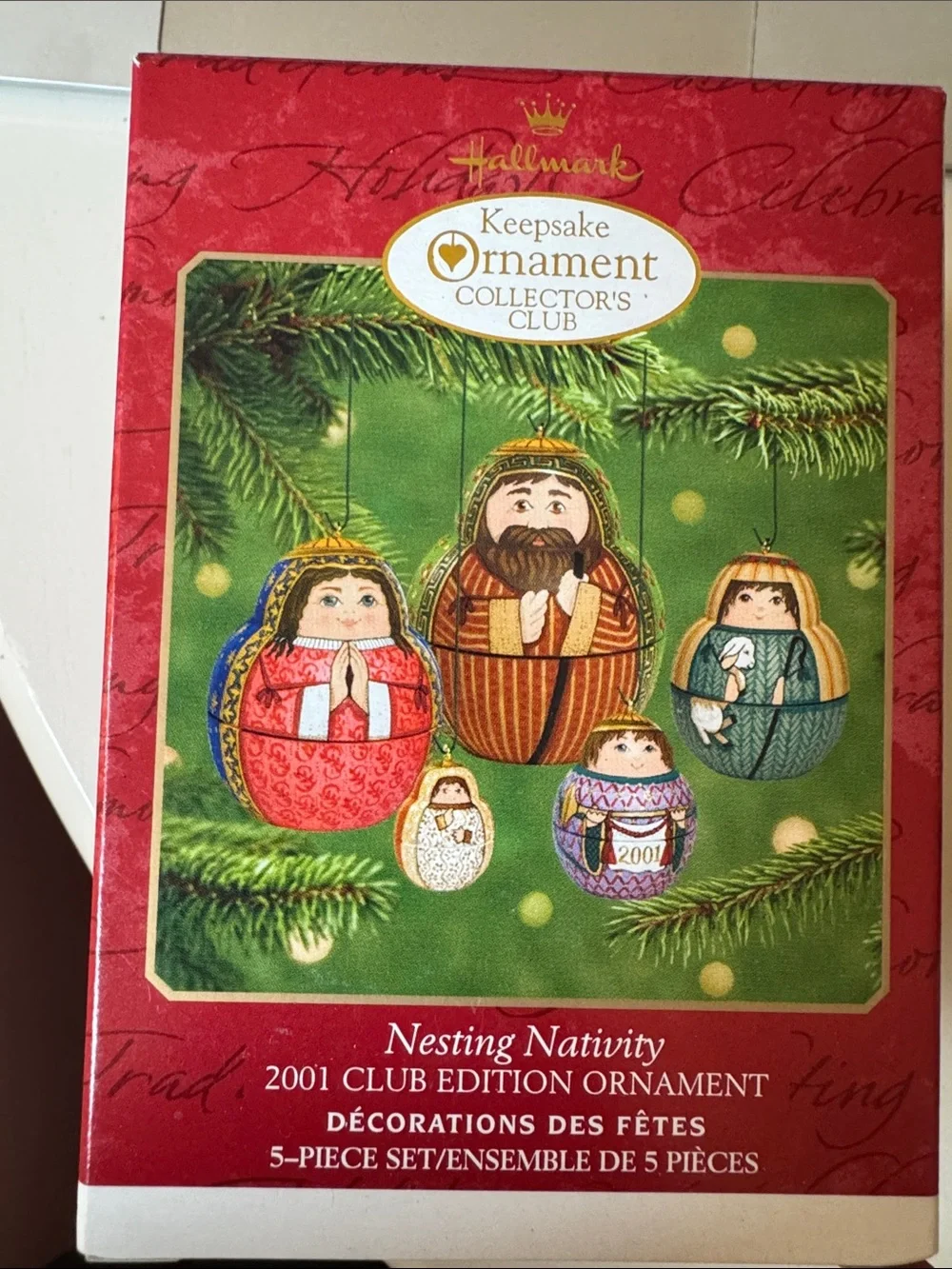 Hallmark Nesting Doll Style Nativity Ornament Set